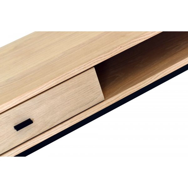 Regal konsolbord 120 x 34 cm - Vitpigmenterad ekfanr/svart