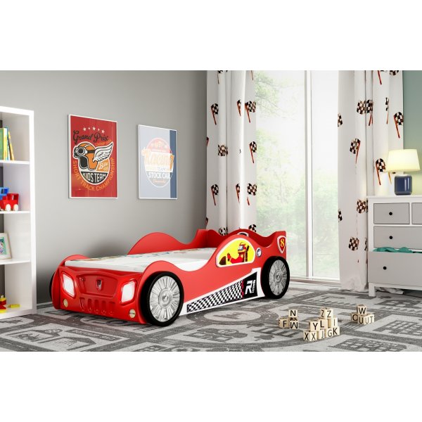 barnsäng bil - Röd Formel 1 barnsäng bil - Röd Formel 1