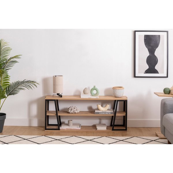 Meuble TV Lissa 123,6 cm - Chêne saphir/noir Meuble TV Lissa 123,6 cm - Chêne saphir/noir