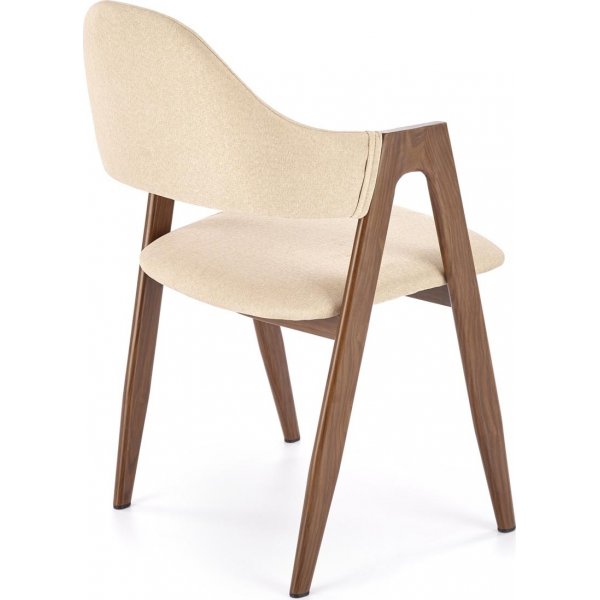 Eetkamerstoel walnoot - Beige Eetkamerstoel walnoot - Beige