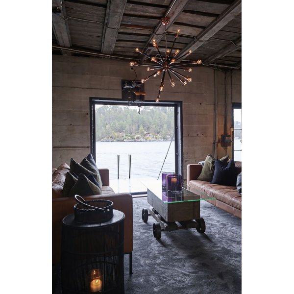 Ray taklampa - Koppar/svart