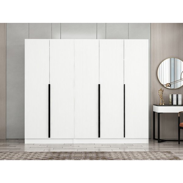 Armoire Cikani 225x52x210 cm - Blanc