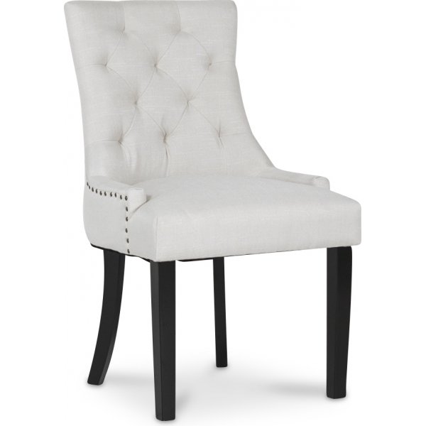 Tuva Eastport matstol med nitar - Beige linne + Textilrengring fr mbler