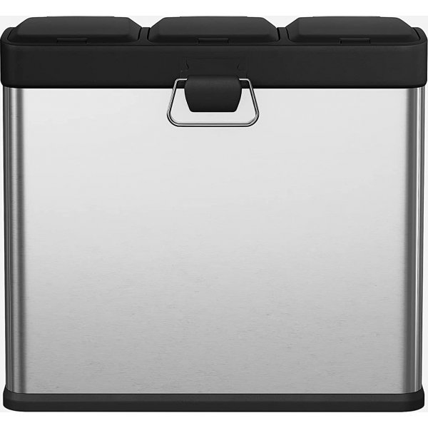 Poubelle Luan 54 l - Argent/noir