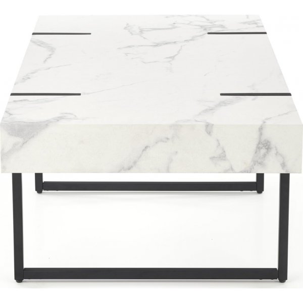 Blanca soffbord 110 x 64 cm - Vit marmor/svart Blanca soffbord 110 x 64 cm - Vit marmor/svart