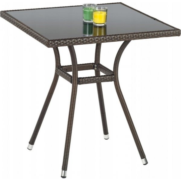 Benin matbord 70 cm - Mrkbrun konstrotting + Textilskydd fr mbler