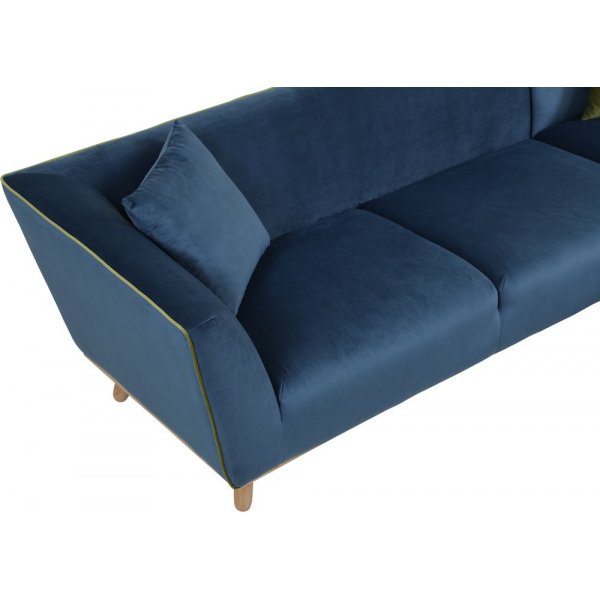 Divansoffa bl med runda trben - Hansa