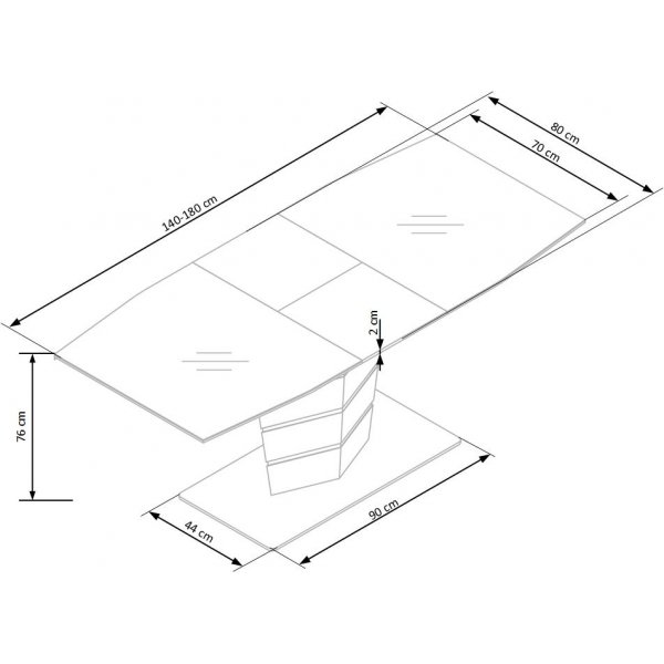 Table  manger extensible Randi 140-180 cm - Champagne / Chrome