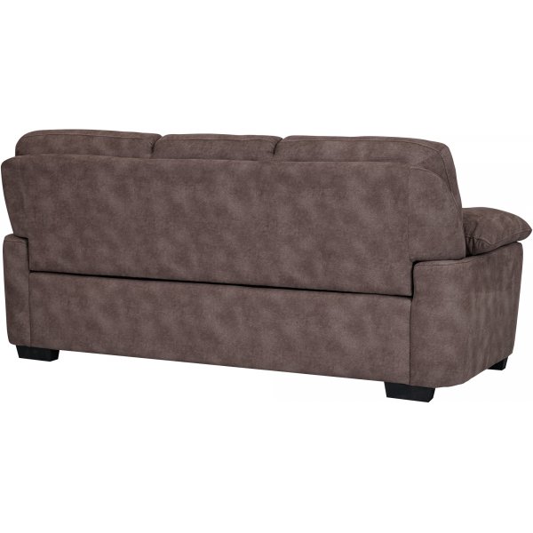 Soffa 3-sits i brunt microfiber - Albert + Mbeltassar