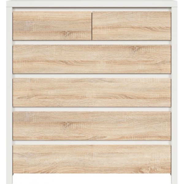 Kaspische ladekast 104,5 x 112 cm - Wit/sonoma eiken Kaspische ladekast 104,5 x 112 cm - Wit/sonoma eiken