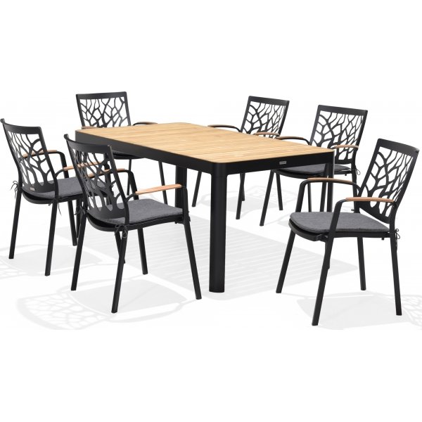 Portals eetgroep 11 - Zwart/teak Portals eetgroep 11 - Zwart/teak