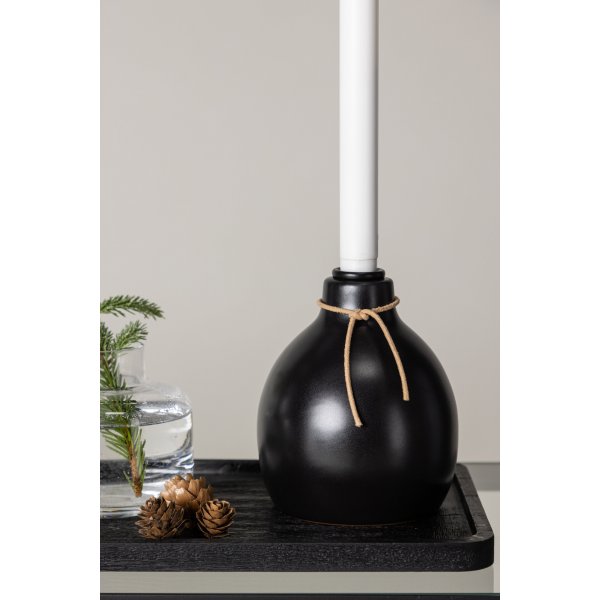 Bougeoir LED Ulricehamn 32 x 12 cm - Noir/Blanc