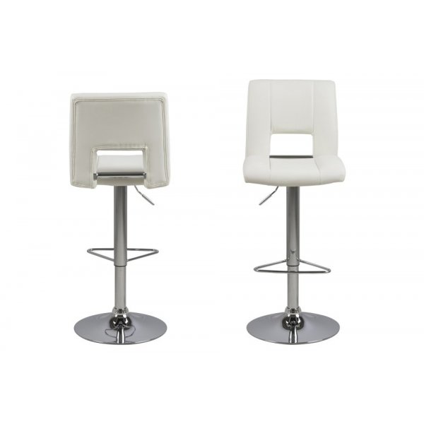Crawley barstol - Vit/krom PU Crawley barstol - Vit/krom PU