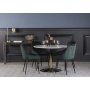 Plaza matgrupp, marmorbord med 4 st Theo sammetsstolar - Grn/Vit/Mssing