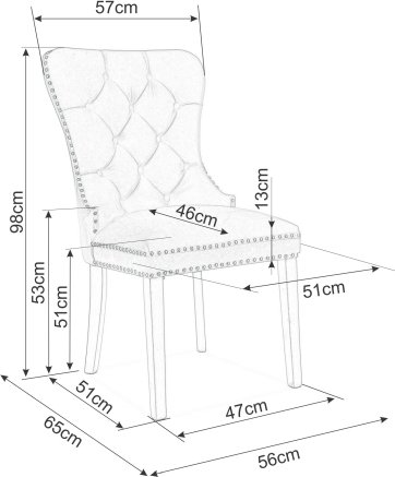 Chaise de salle à manger August - Velours noir Chaise de salle à manger August - Velours noir