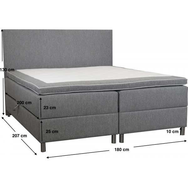 Accent boxbed säng med förvaring - 180 x 200 cm - Ljusgrå Accent boxbed säng med förvaring - 180 x 200 cm - Ljusgrå