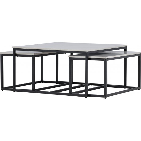 Solna soffbord 80/38 x 80/73 cm - Grå/svart Solna soffbord 80/38 x 80/73 cm - Grå/svart