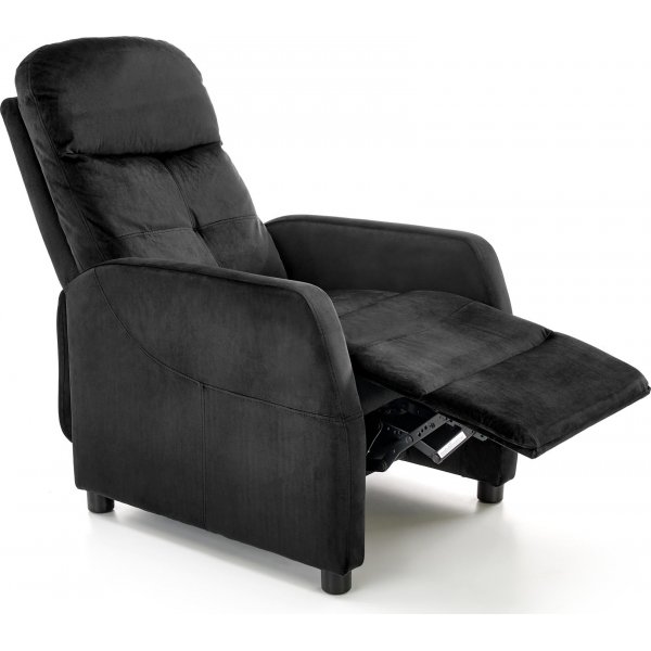 Fauteuil inclinable Gunvor en velours noir Fauteuil inclinable Gunvor en velours noir