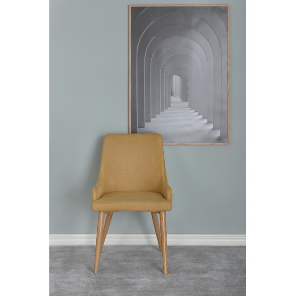 Chaise de salle  manger Paradis - Jaune moutarde/chne