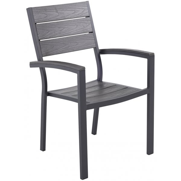 Matgrupp 6 stolar och matbord 205 x 90 cm svart/gr - Las Vegas