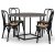 Sintorp matgrupp, runt matbord Ø115 cm inkl 4 st Samset svarta böjträ stolar - Betong (Laminat) + Fläckborttagare för möbler