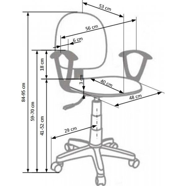 Chaise de bureau Marwa - Gris