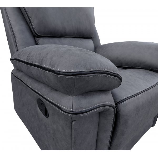 Reclinerfåtölj grå (Mikrofiber) - Riverdale + Textilrengöring för möbler Reclinerfåtölj grå (Mikrofiber) - Riverdale + Textilrengöring för möbler