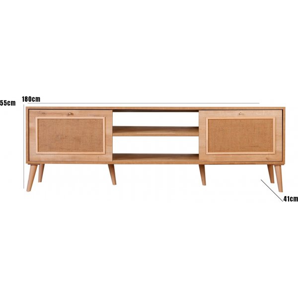 Banc multimédia Jota 180 cm - Chêne Banc multimédia Jota 180 cm - Chêne