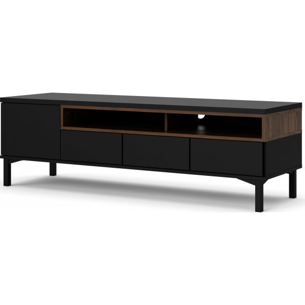 Banc multimédia Roomers - Noir/noyer Banc multimédia Roomers - Noir/noyer