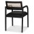 Chaise Sikns  structure noire avec rotin