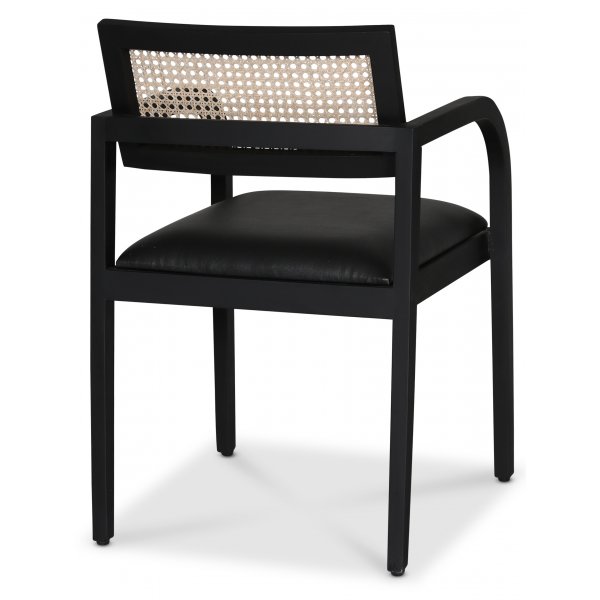 Sikn�s svart karmstol med rotting