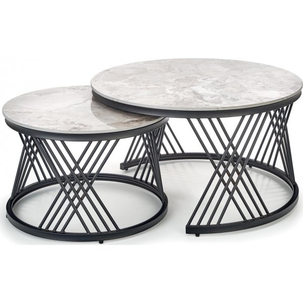 Table basse Flamingo 60 cm - Marbre gris/noir