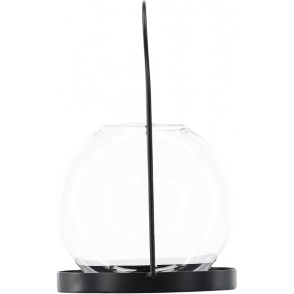 Flora lykta 22 x 14 cm - Svart