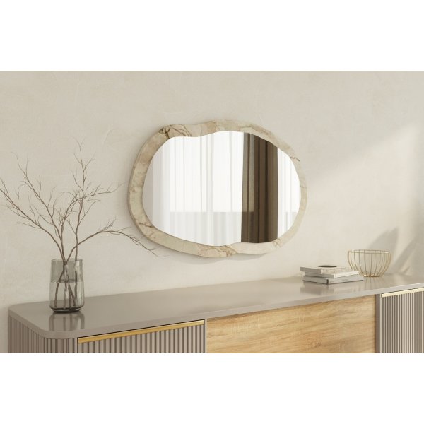 Miroir mural lche - Marbre blanc