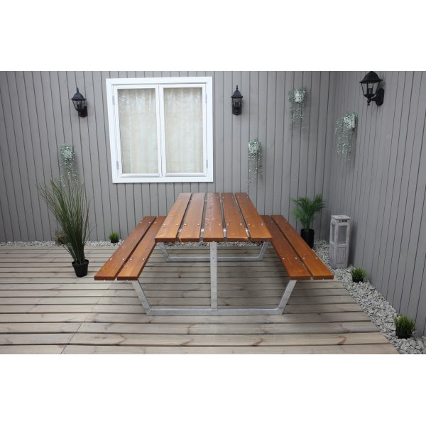 Rustieke bankenset zonder rugleuning - Cappuccino