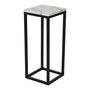 Accent sngbord/piedestal 65 - Vit marmor / svart underrede