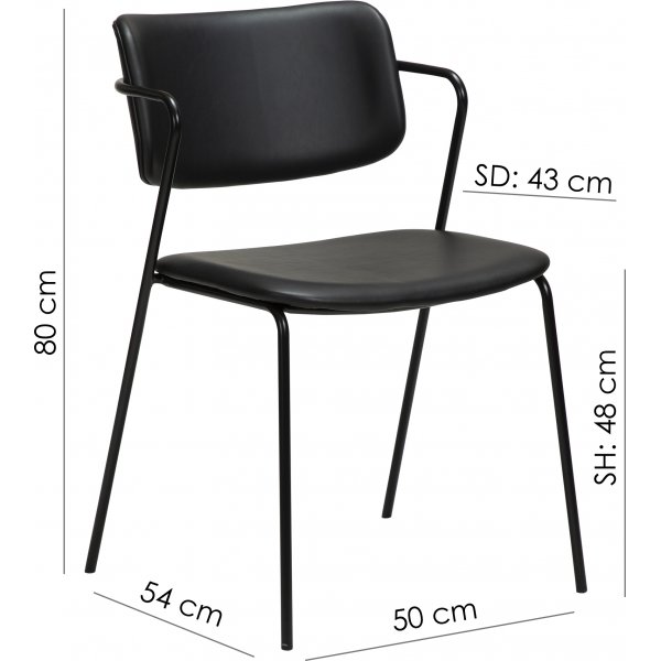 Chaise de salle  manger Zed - PU noir