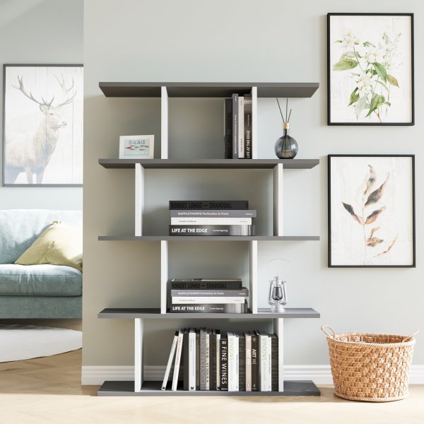 Harmon bokhylla - Antracit/vit Harmon bokhylla - Antracit/vit