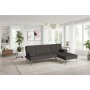Bddsoffa med divan brun sammet 198 cm