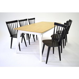 Sarek matgrupp - Bord inklusive 6 st stolar - Ek / svart