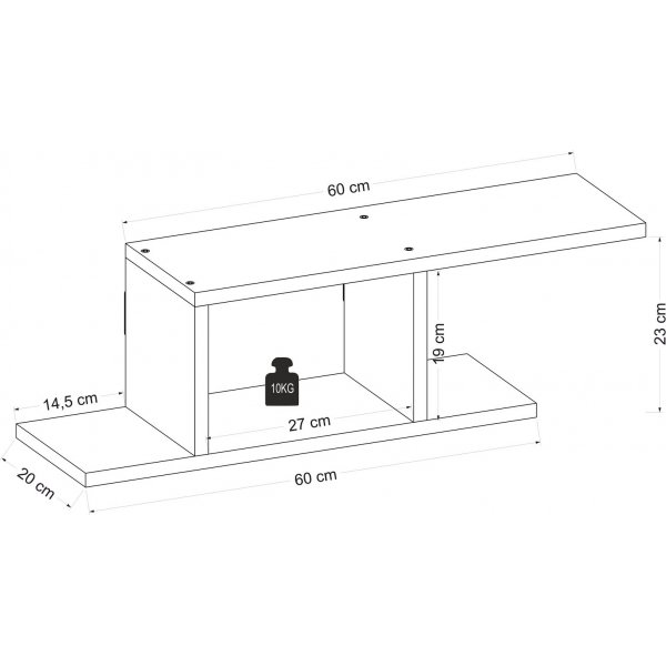 Deren vägghylla - Antracit/valnöt Deren vägghylla - Antracit/valnöt
