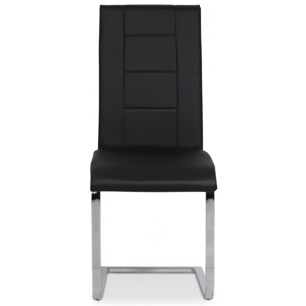 Stoel zwart PU chroom poten - Denver