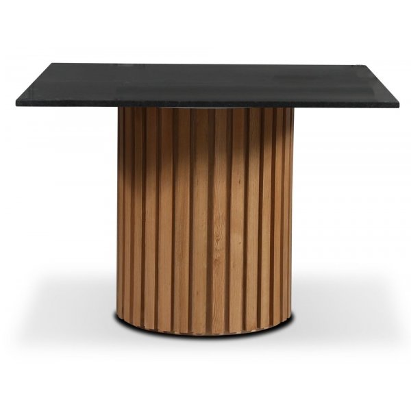 Sumo matbord i granit 90x90 cm - Oljad ek / Svart Granit