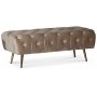 Kingsley fotpall - Beige sammet / Mssing