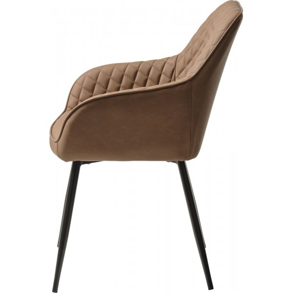 Fauteuil Florida avec accoudoirs en PU marron clair Fauteuil Florida avec accoudoirs en PU marron clair