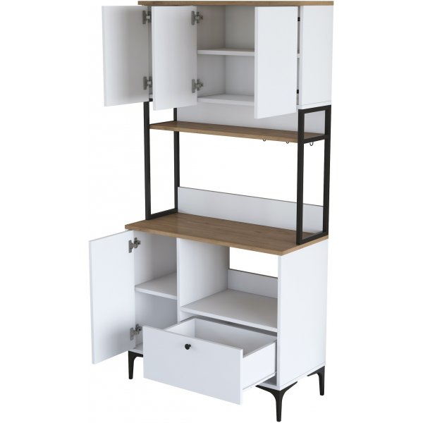 Meuble de cuisine Jericho 159 - Blanc/noyer Meuble de cuisine Jericho 159 - Blanc/noyer