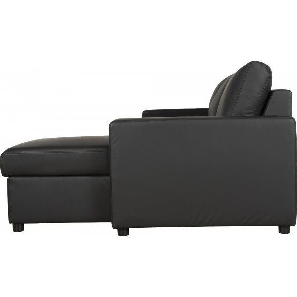 Bäddsoffa 218 cm PU-läder svart - Dream Bäddsoffa 218 cm PU-läder svart - Dream