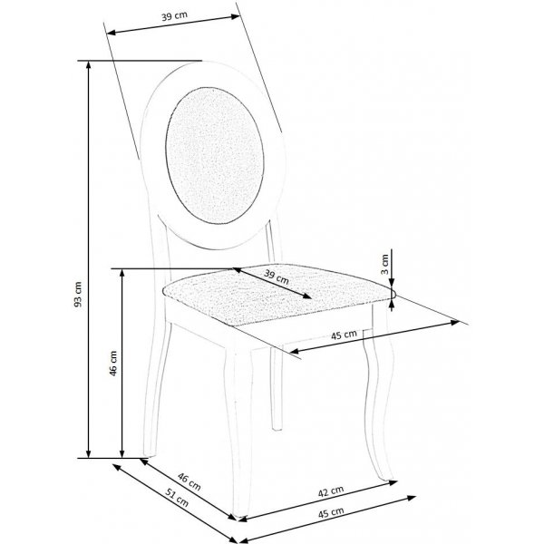 Chaise de salle  manger Tasso - Blanc/gris