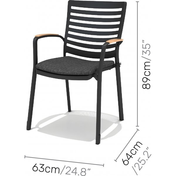 Portals eetgroep 1 - Zwart/teak Portals eetgroep 1 - Zwart/teak