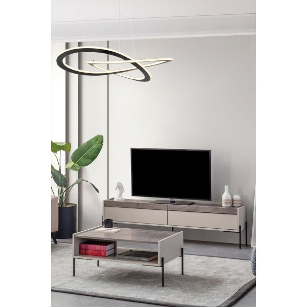 Beskar TV-bänk - Sandsten/svart Beskar TV-bänk - Sandsten/svart